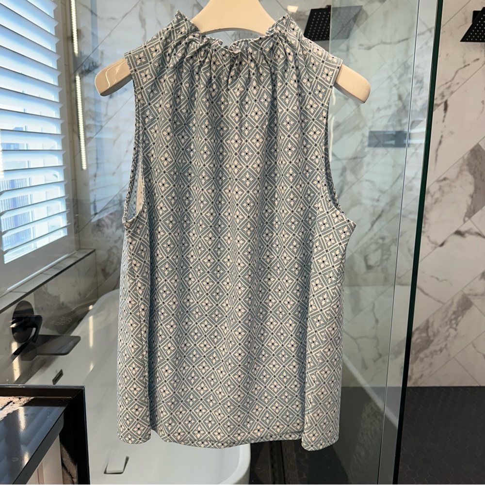 Ann Taylor Factory Blue Ruffled Blouse